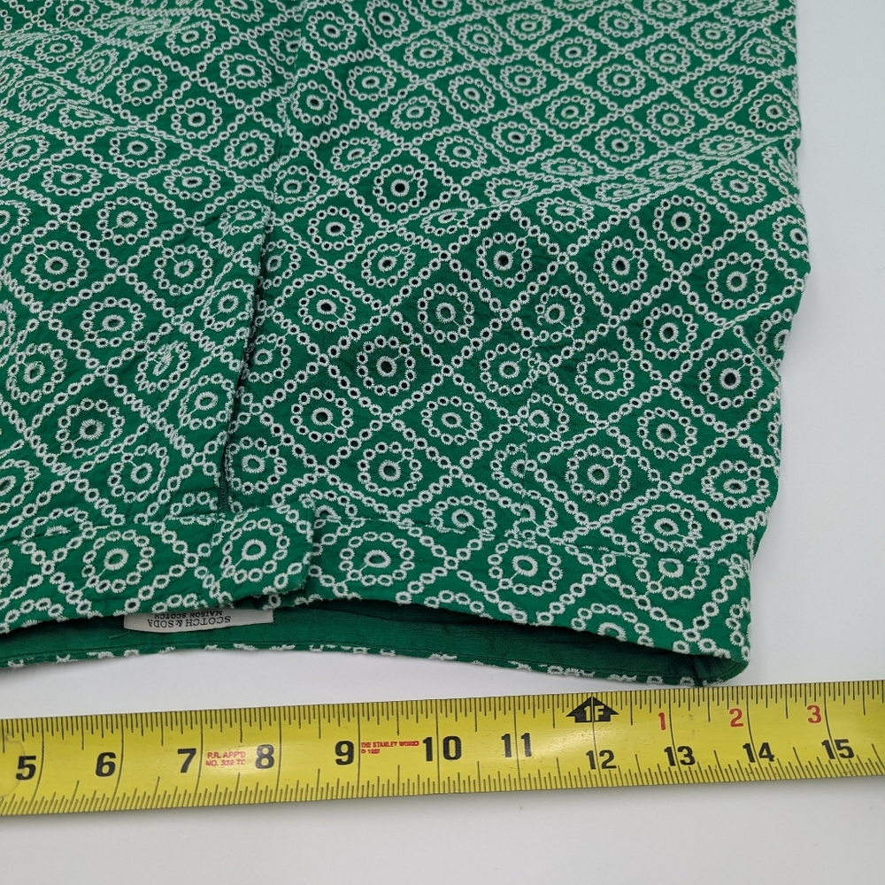 Scotch & Soda Puff Sleeve Peplum Top & Wide Leg Pants Set Green Small Boho Chic - Picture 6 of 10